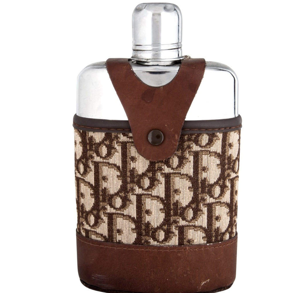Christian Dior Vintage Monogram Mellow Steer Leather Hip Flask - Picture 5 of 16